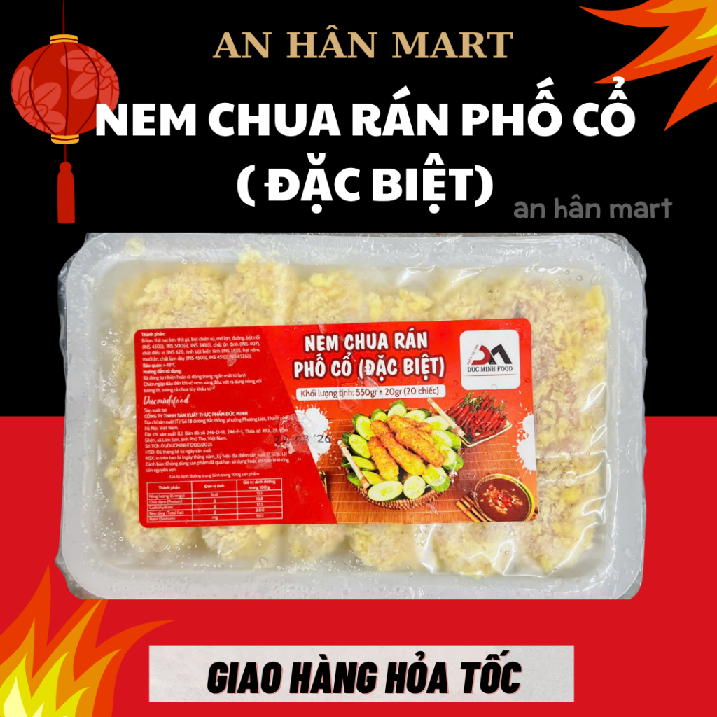 Nem chua rán phố cổ DMFOOD hộp 20c, nem chua rán đặc biệt