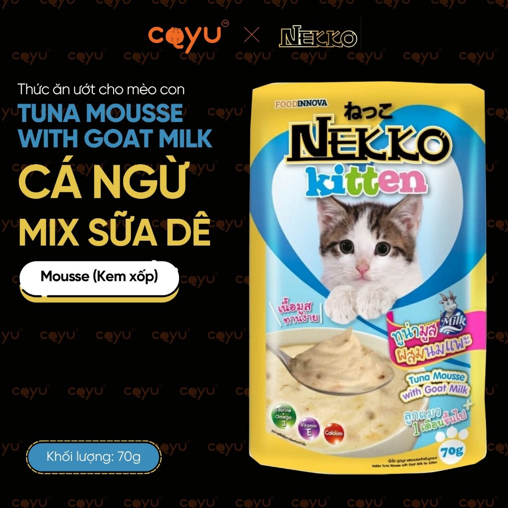 CHÍNH HÃNG CÓ TEM PHỤ - Combo 6 12 Gói - Hoả Tốc - Nekko Kitten 70G - Pate Cho Mèo - Mới 2027 - Coyu
