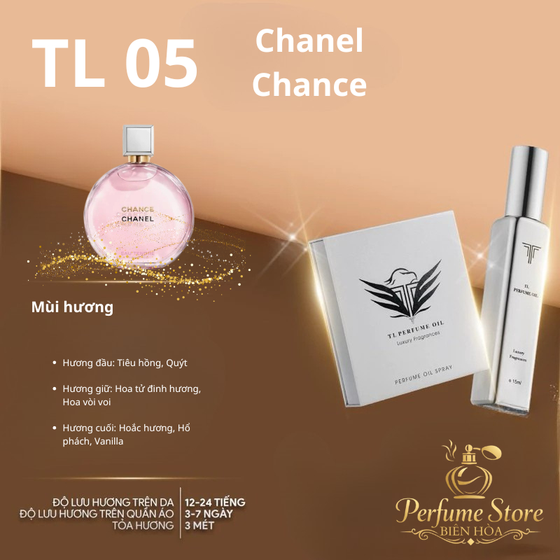 Tinh dầu nước hoa TL perfume oil 05 ,Hương nước hoa nữ ,mùi hương Chanel Chance
