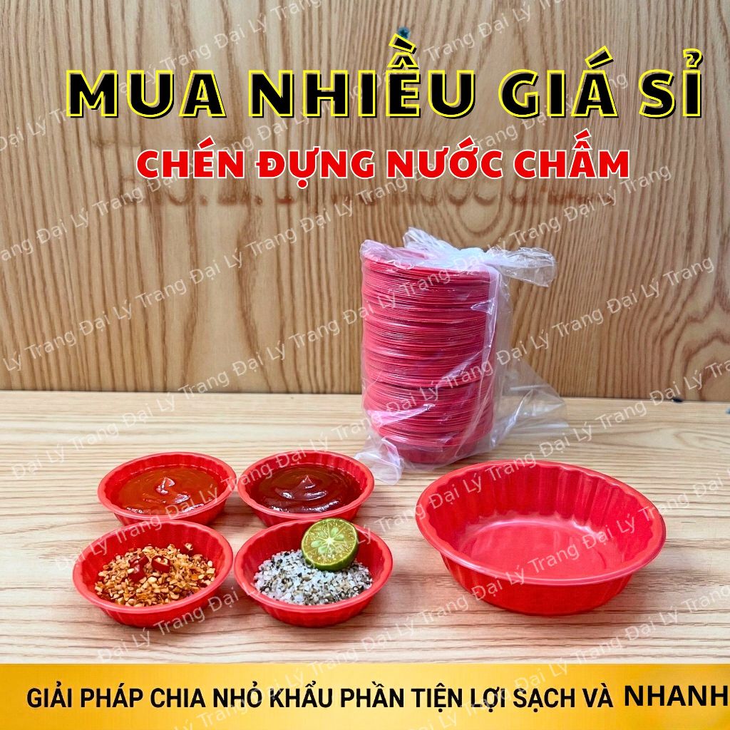 [ LỐC 100 ] Chén tương đỏ dùng một lần đựng nước chấm nước sốt - tiện dụng _ ĐẠI LÝ TRANG