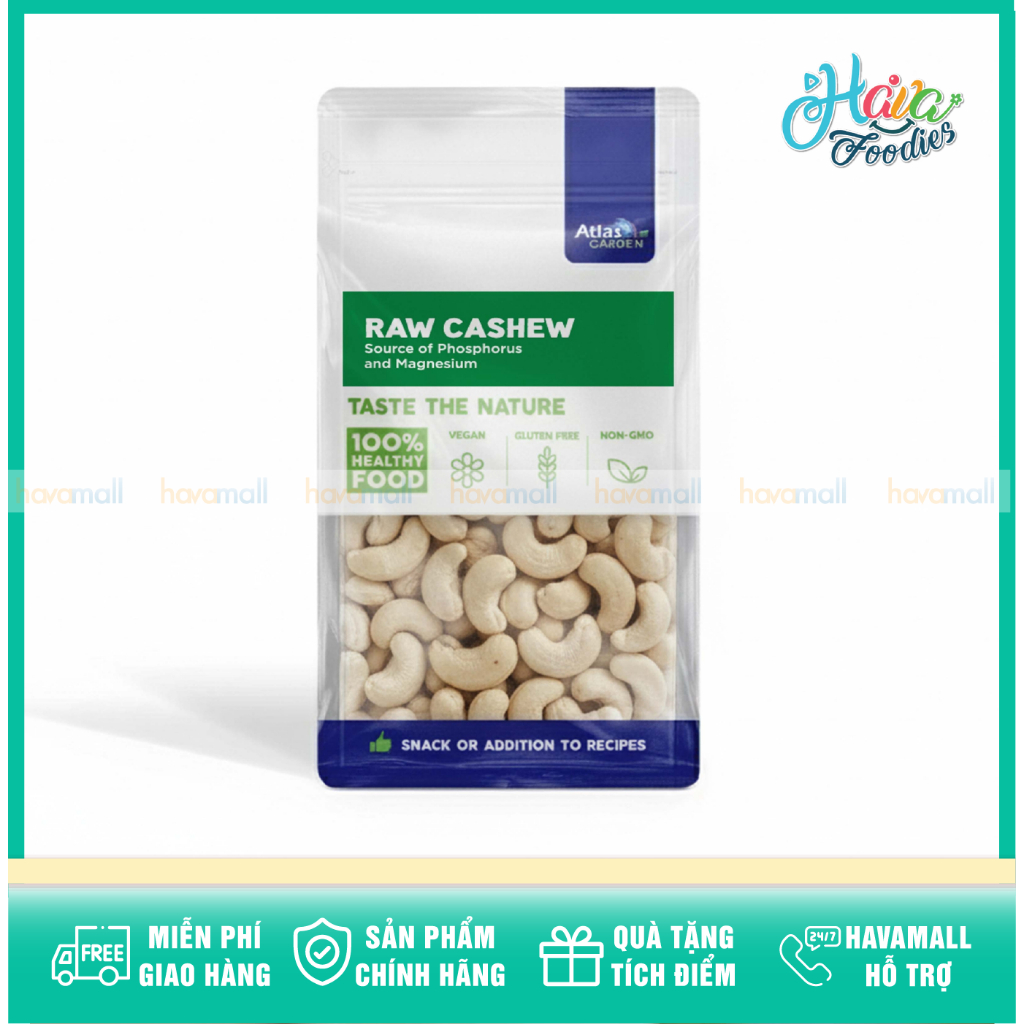 Hạt Điều Sống Không Vỏ Atlas Garden 265g – Atlas Garden Raw Cashew