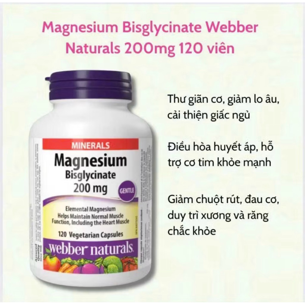 [SHOP MALL CHÍNH HÃNG] MAGNESIUM của Webber Naturals
