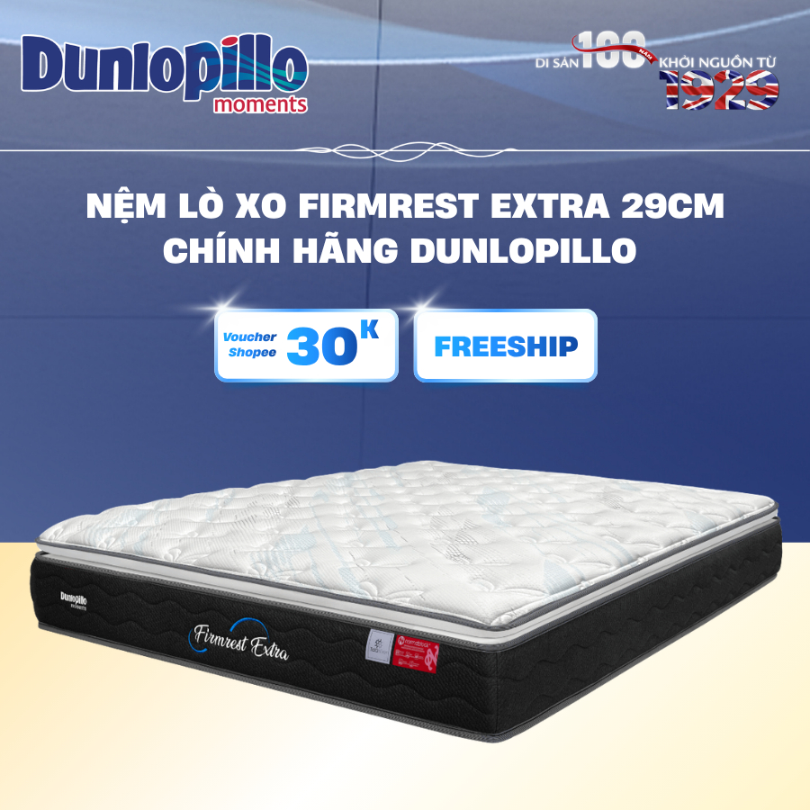 Nệm lò xo Dunlopillo Firmrest Extra 29cm, Công nghệ độc quyền của Pikolin Tây Ban Nha, Bảo Hành 10 N