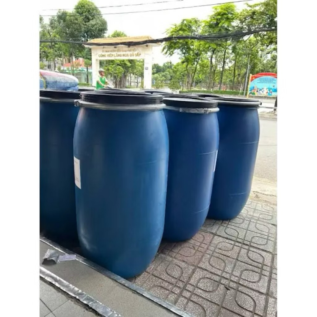 Thùng Phuy nhựa cũ 95% siêu bền , thùng phi nhựa 160 lít cũ , thùng phi nhựa