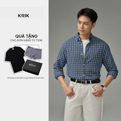Áo Sơ Mi Nam KRIK Form Classic Thiết Kế  Họa Tiết Caro Trẻ Trung Dễ Phối Đồ SD3364