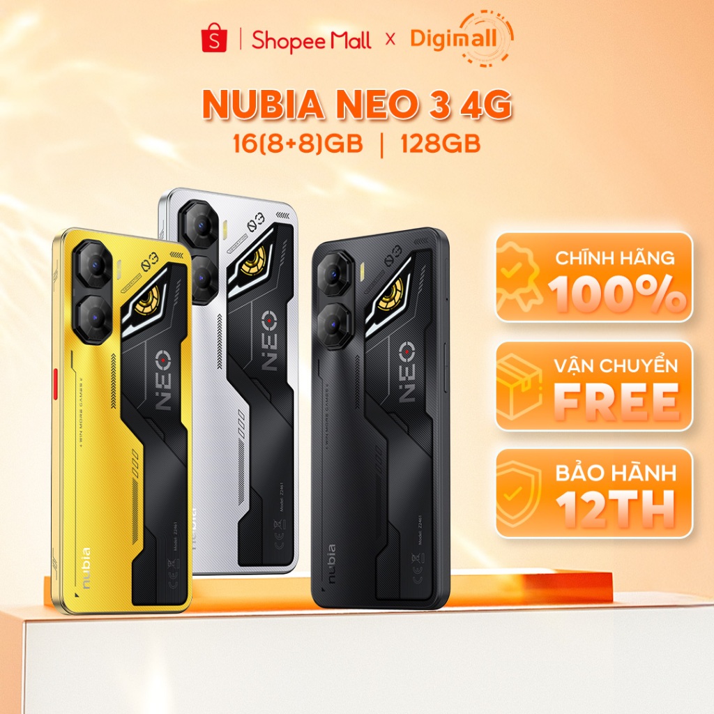 Điện thoại Gaming Nubia Neo 3 4G 16(8+8)GB/128GB I Trigger Gaming I 6.8"120Hz - Hàng Chính Hãng