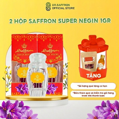 2 hộp Nhụy hoa nghệ tây SAFFRON SUPER NEGIN hộp 1gram