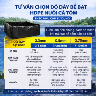 [Dày 0,3mm, 0,5mm] Bể bạt HDPE Phú Sơn nuôi cá, ốc, lươn, Bạt bể tiện lợi, bền bỉ, phù hợp nuôi thủy hải sản