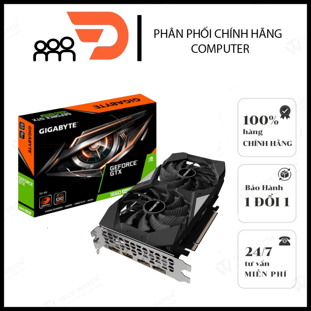 VGA Gigabyte GTX 1660 Super 6GB GDDR6 Like New Card Màn Hình Gaming Cho PC - Bảo Hành 36 Tháng