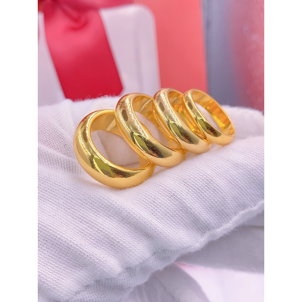 Nhẫn Trơn Cao Cấp Chất Liệu Titan Không Gì Màu 24k - Đủ 1 Chỉ 2 Chỉ 3 Chỉ 5 Chỉ 1 Lượng