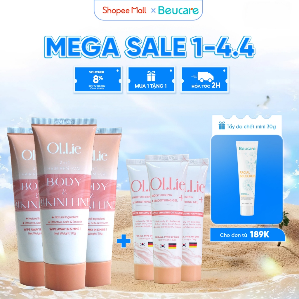 Combo 3kem tẩy lông Ollie + 3 kem dưỡng da làm chậm quá trình mọc lông Ollie