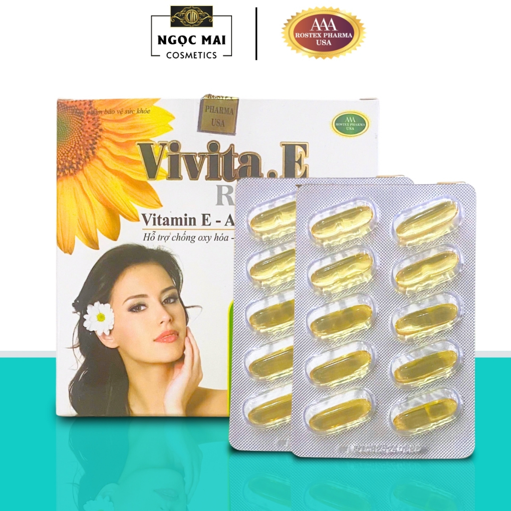 [Vỉ 10 viên] Viên Vitamin E400 IU bôi mặt, làm đẹp da, chống lão hoá, dưỡng ẩm da