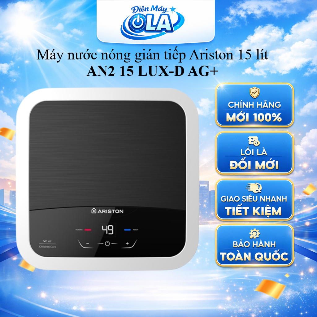 AN2 15 LUX-D AG+ - Máy nước nóng gián tiếp Ariston 15 LÍT AN2 15 LUX-D AG+