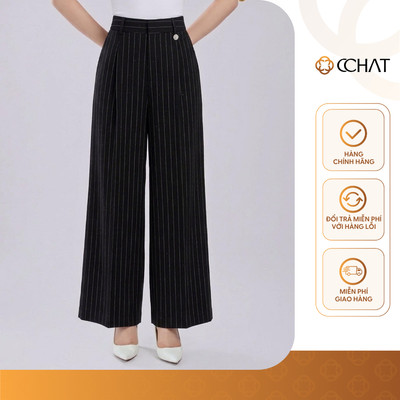 Quần Ống Rộng 𝐂𝐂𝐇𝐀𝐓 Dáng Suông Kẻ Lee A Chất Liệu Tuytsi Cao Cấp 16QDS2007ST