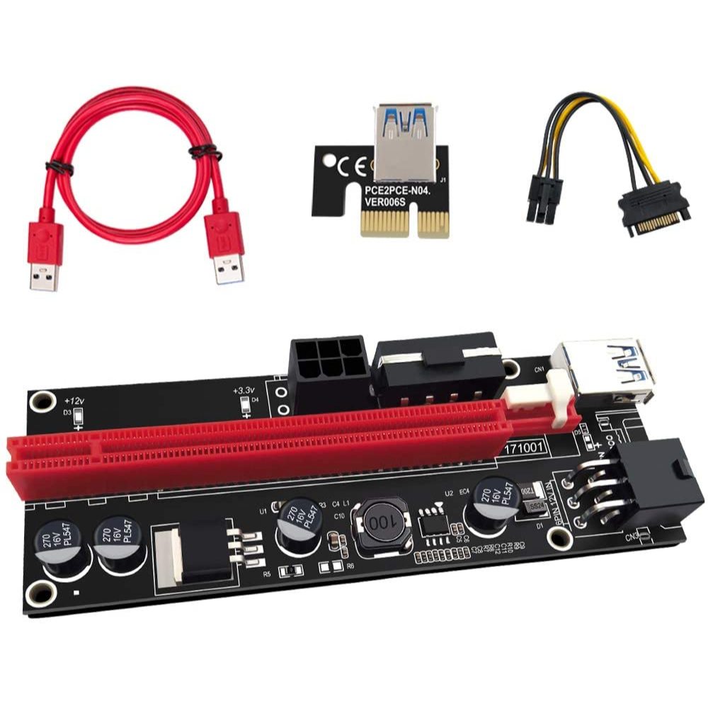 Mở RộngThẻ Card Riser 009S Plus Khai Thác Siêu Phiên Bản PCIE X16 PCI Express cho Khai Thác -Đen 2nd