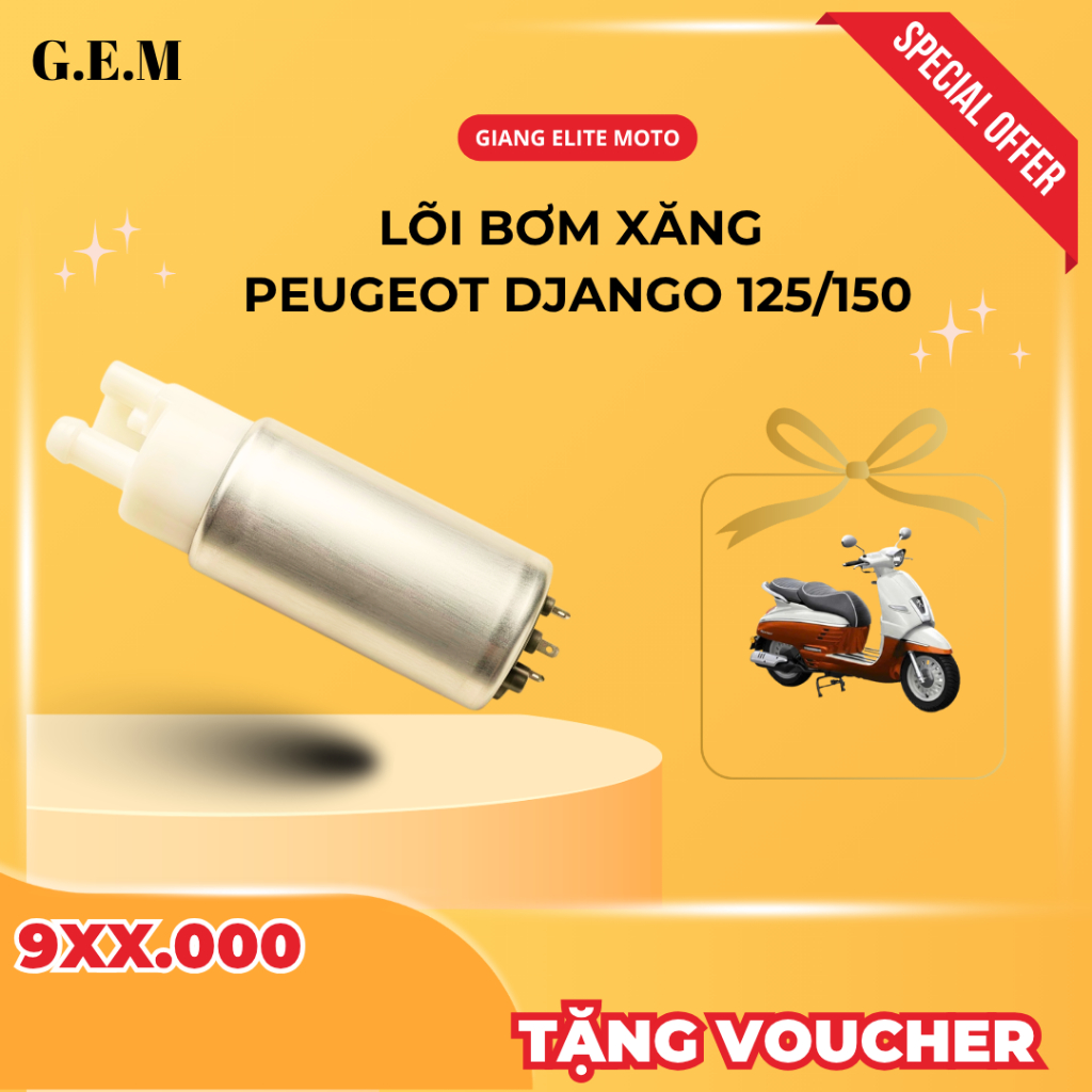 Lõi Bơm Xăng Peugeot Django 125/150 giúp xe nổ êm chạy mượt.