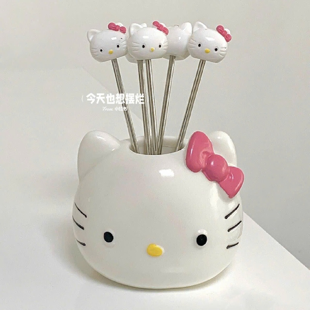 Set 10 dĩa hoa quả hello kitty chất liệu thép không gỉ 🎀 Anan.2store