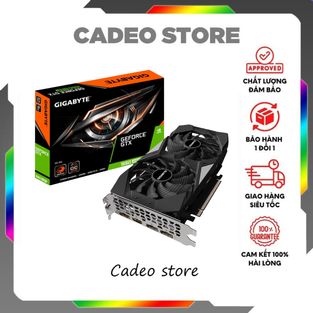 VGA Gigabyte GeForce GTX 1660 Super 6GB GDDR6 Like New Chuyên Game, Đồ Họa - Bảo Hành 36 Tháng