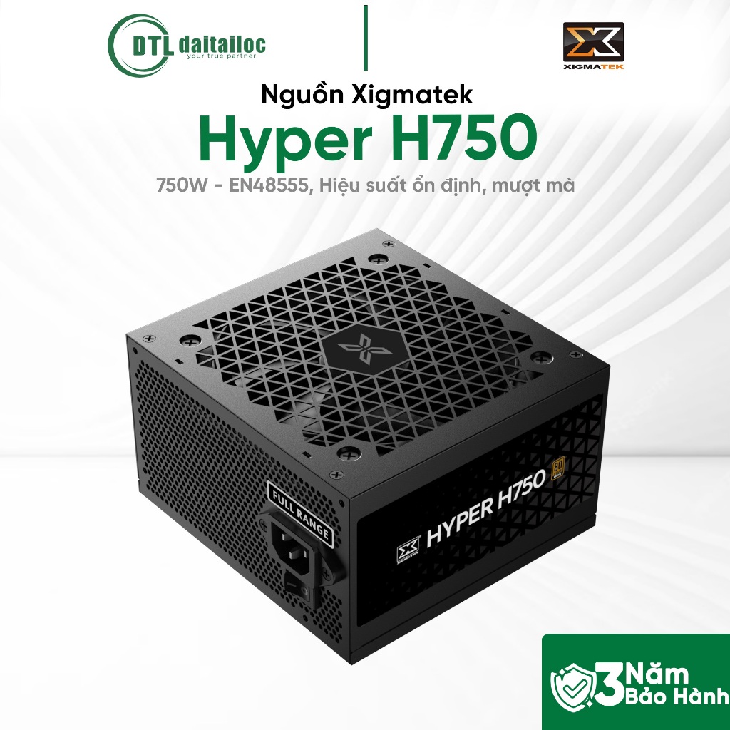 Nguồn Xigmatek Hyper H750 750W - EN48555 Hiệu suất ổn định, Mượt mà | Chính Hãng | Bảo Hành 36 Tháng