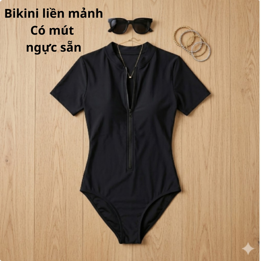 Bikini Liền Mảnh Đi Biển Chất Thun Co Dãn Thoải Mái, Che Khuyết Điểm, Tôn Dáng, Đồ Bơi Nữ Kín Đáo | BigBuy360 - bigbuy360.vn