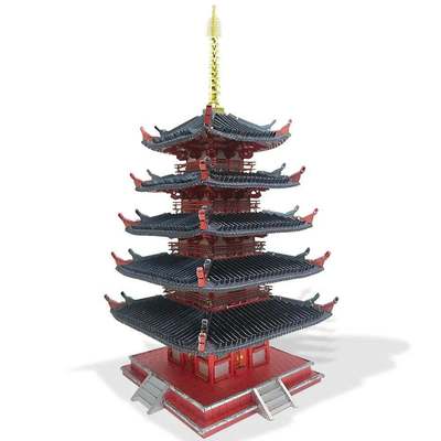 Mô Hình Kim Loại Lắp Ráp 3D Piececool Chùa Năm Tầng To-ji Nhật Bản (696 mảnh) HP289-KR - MP1191