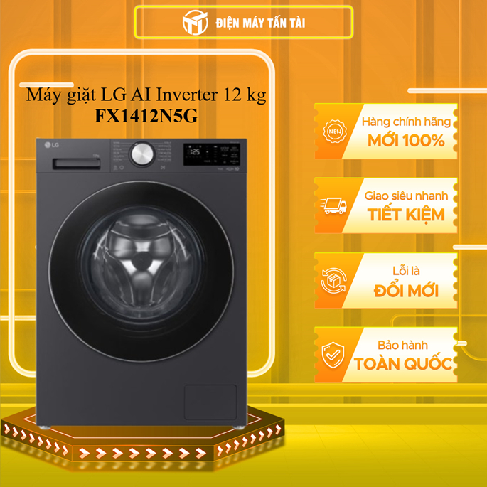 (TOÀN QUỐC) - FX1412N5G - Máy giặt LG AI Inverter 12 kg FX1412N5G