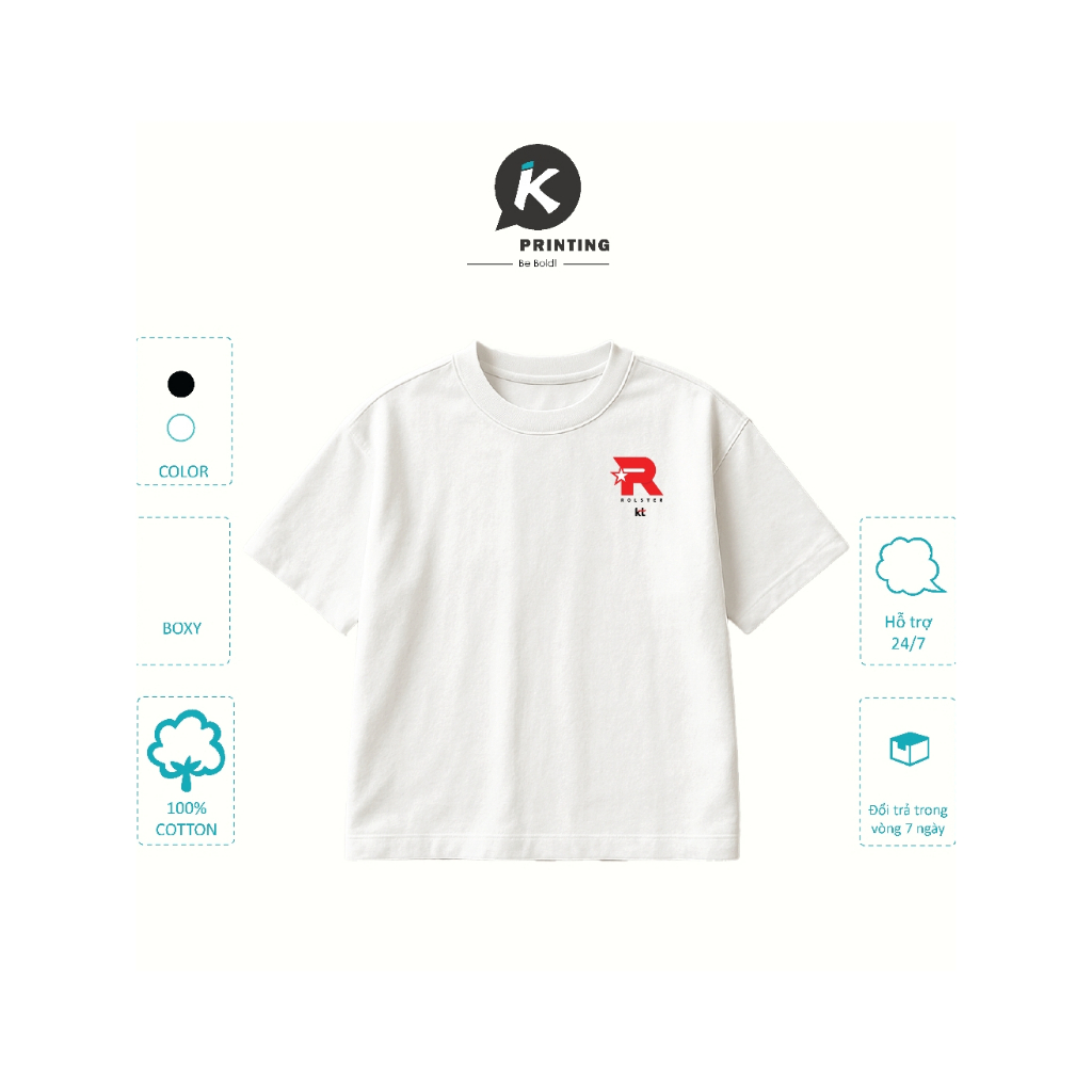 Áo thun in logo đội tuyển KT ROLSTER - Áo Liên Minh Cotton 100% Form Boxy Unisex Nam Nữ KongPrinting