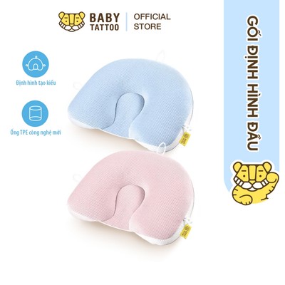 Gối Định Hình Đầu, Cố Định Đầu BABY TATTOO Chống Bẹt Đầu, Méo Đầu Cho Bé Từ Sơ Sinh Từ 0 Tháng Tuổi
