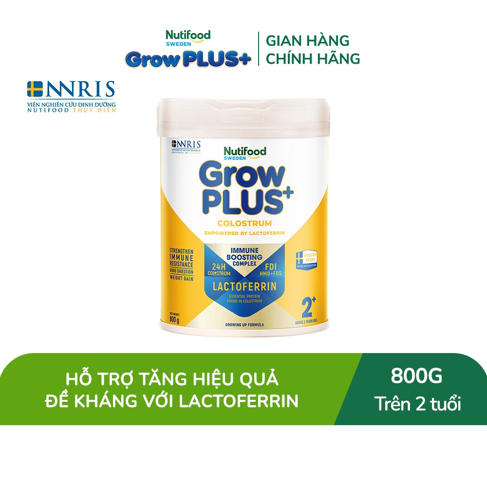 Sữa bột Nutifood Sweden GrowPLUS+ Colostrum Lactoferrin 2+ 800g
