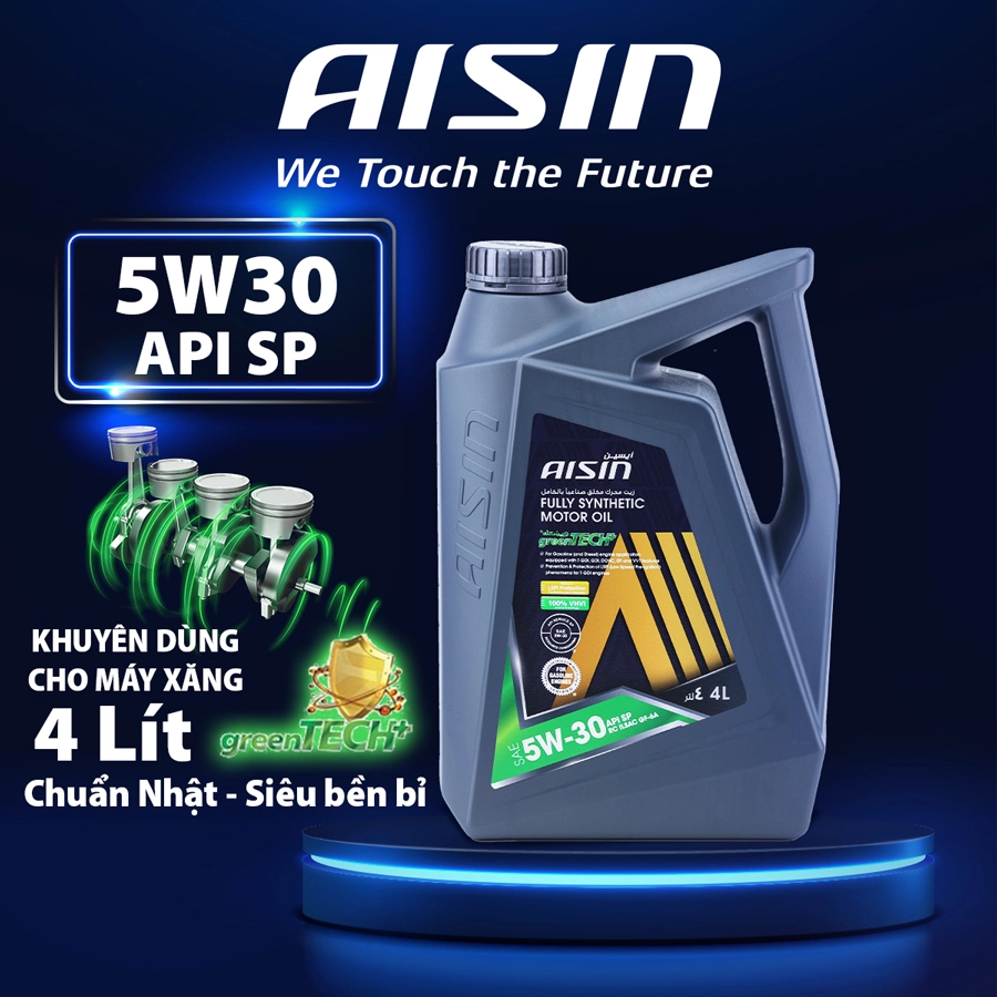 Dầu động cơ AISIN (Semi/Fully Synthetic) - Đầy đủ cấp độ nhớt 5W30, 10W40, 15W40, 20W50 (Can 1L/4L)