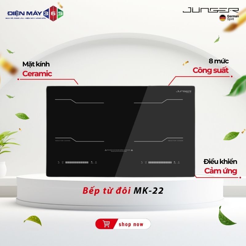 Bếp từ đôi Junger MK-22 - Tặng Bộ nồi inox 7 chi tiết Junger CWJ_070