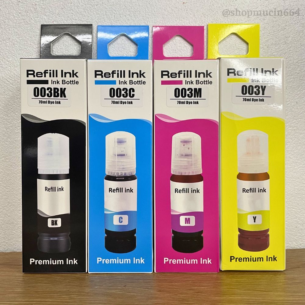 Combo 4 màu Mực In Refill Ink 003 Dành Cho Epson EcoTank L1110/L1210/L1216/L1250/L1256