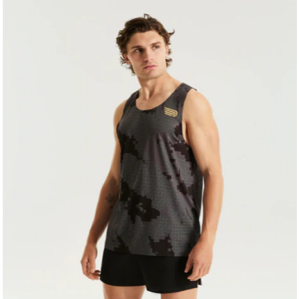 Áo chạy bộ Nam Elite Singlet - Đen Camo (Black Camo)