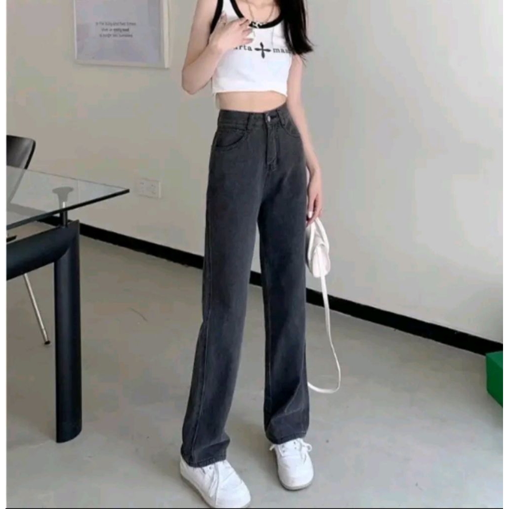 Pass quần jeans ống suông Hiyou xám khói, nhớ đọc mô tả