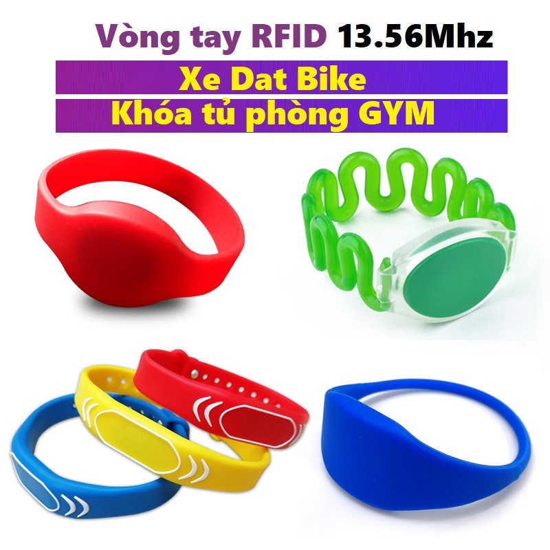 Combo 2 Thẻ Từ Xe Điện Datbike, IC13.56Mhz Đồng Hồ LED, Vòng Tay RFID Bể Bơi, Phòng GYM, Tủ Khóa