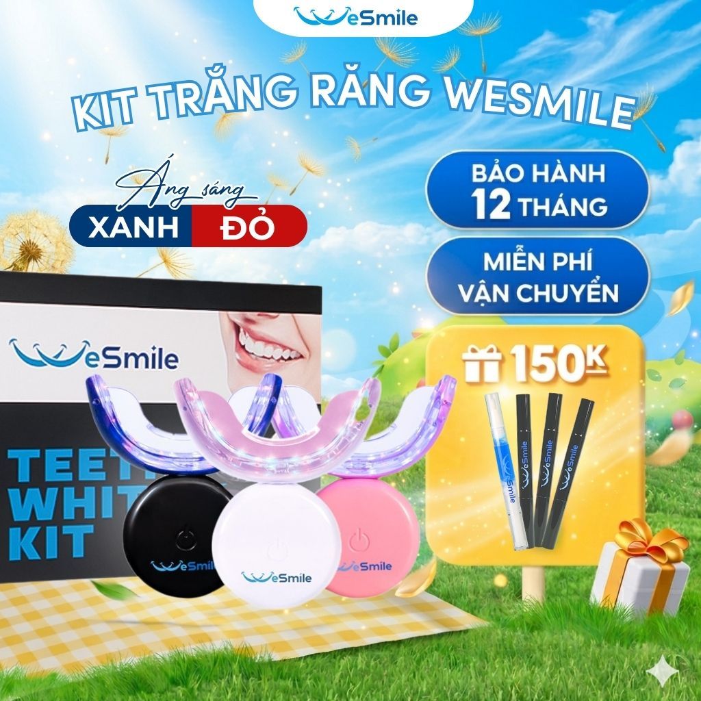 Kit trắng răng Wesmile, tẩy trắng răng không ê buốt, răng trắng sáng tự nhiên, an toàn tại nhà