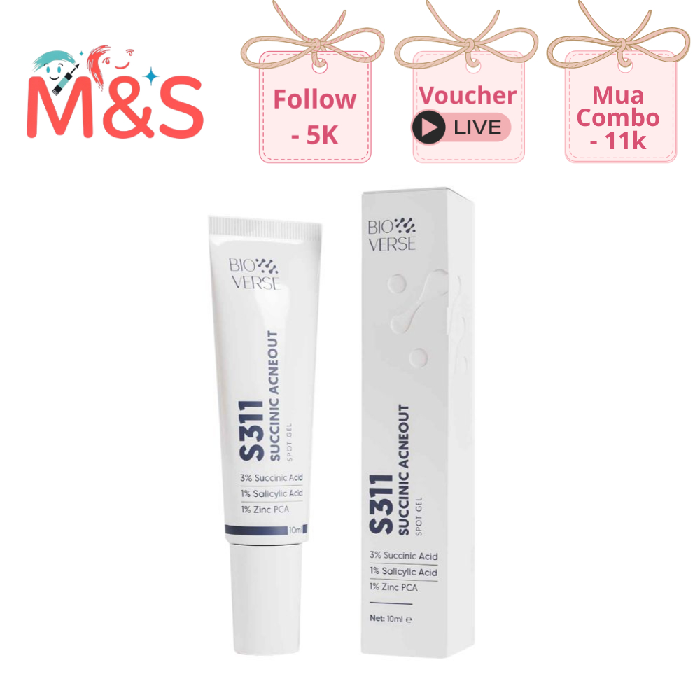 Gel chấm mụn Bioverse S311 Succinic Acneout hỗ trợ giảm mụn và se cồi mụn.
