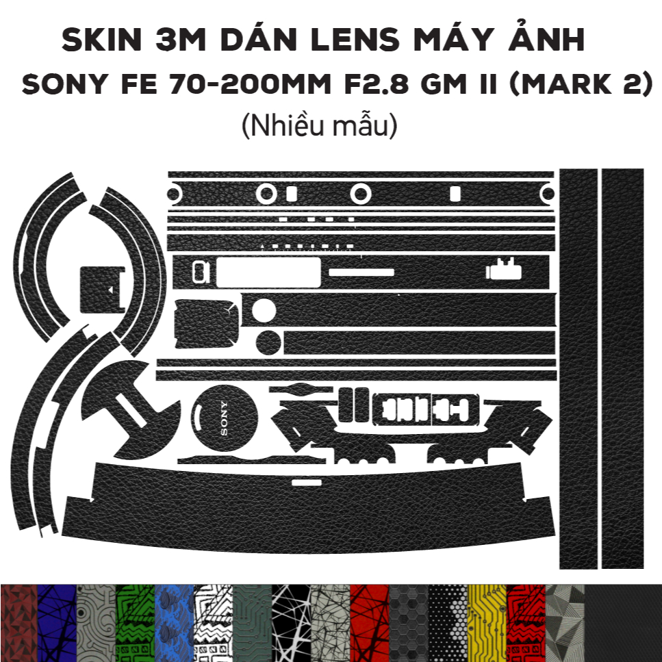 Skin dán Lens Sony FE 70-200mm f2.8 GM II (Mark 2) (Nhiều mẫu) | Decal Film 3M dán bảo vệ ống kính m