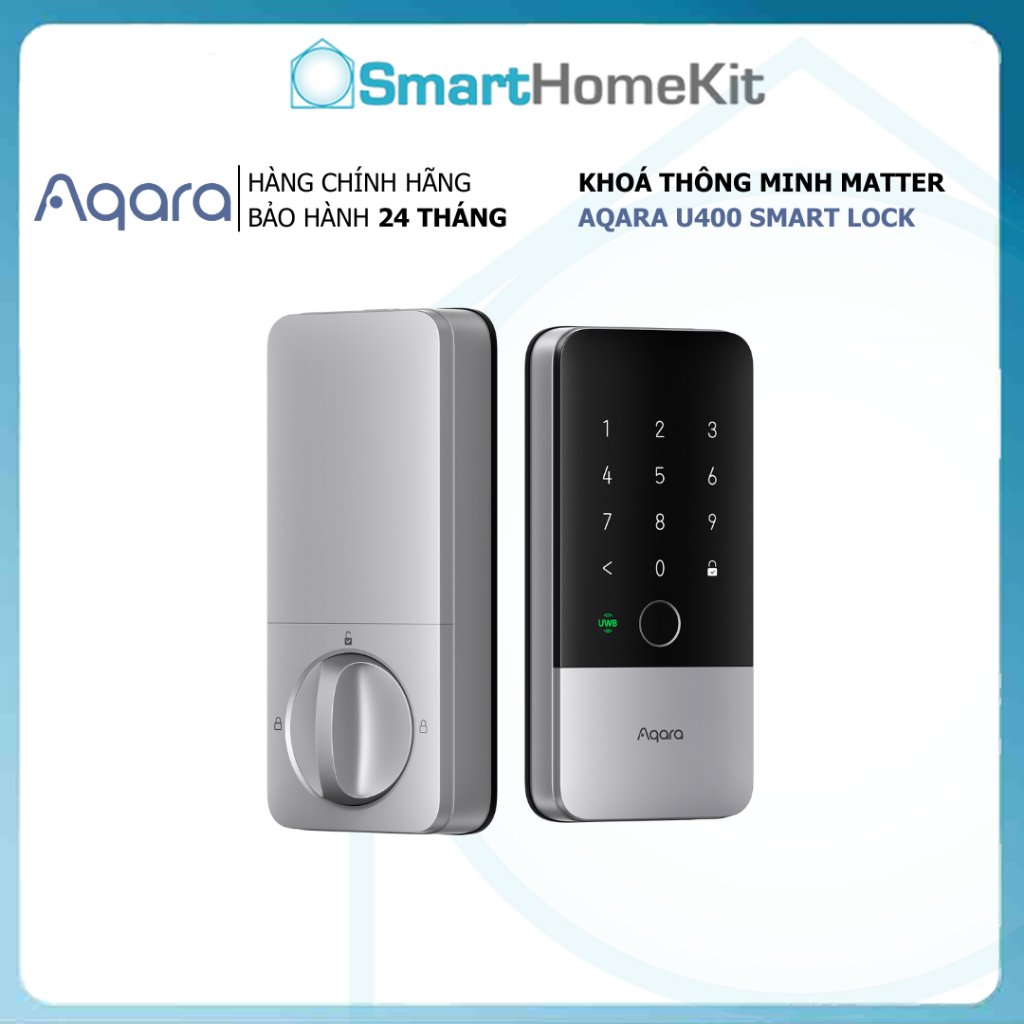Bộ Kit khóa cửa thông minh Aqara U100/U400/U500 Smart Lock - Tương thích HomeKit, Matter, Mở Khoá Từ