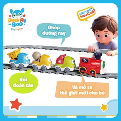 Đồ Chơi Tàu Hỏa Hơi Nước Kèm Đường Ray Cho Bé PEEK A BOO PAB065