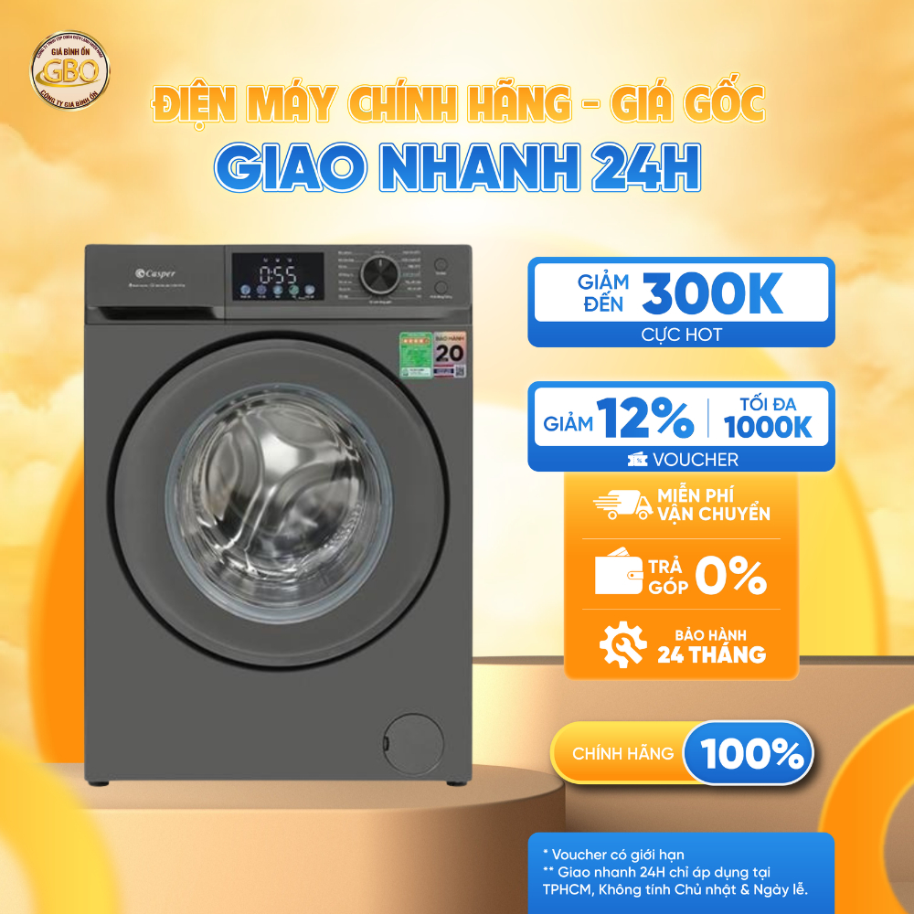 WF-D125VGR1 - Máy Giặt Casper Inverter 12.5 kg
