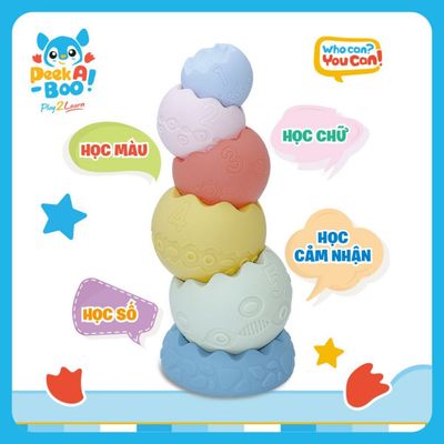 Đồ Chơi Xếp Chồng Thăng Bằng Nhựa Mềm PEEK A BOO PAB068
