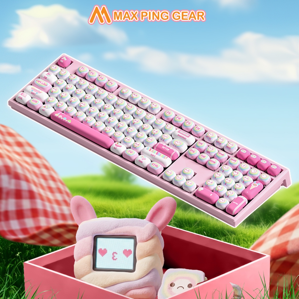 [HỎA TỐC] Bàn phím cơ Monsgeek MG108B Rainbow Marshmallow - Maxpinggear