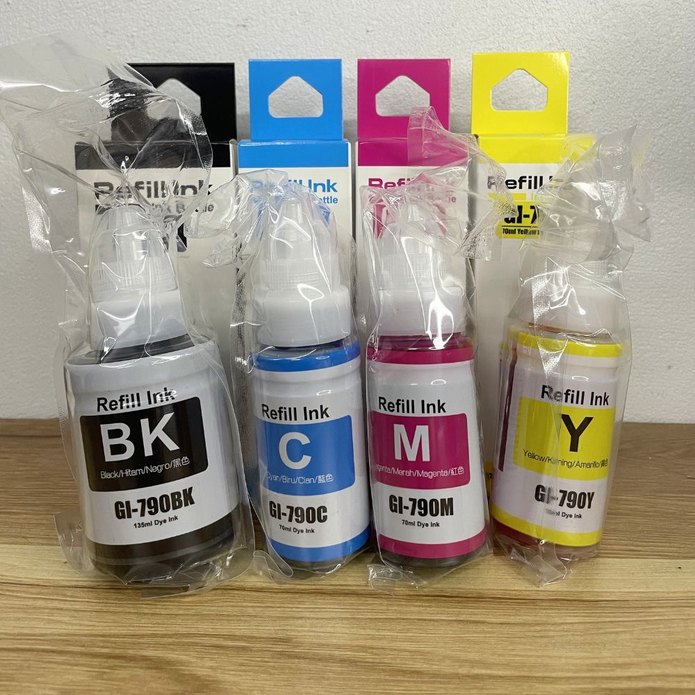 Combo 4 màu Mực in Refill Ink GL-790 – Dành cho Canon G1000 / G3000 / G3010 / G4000