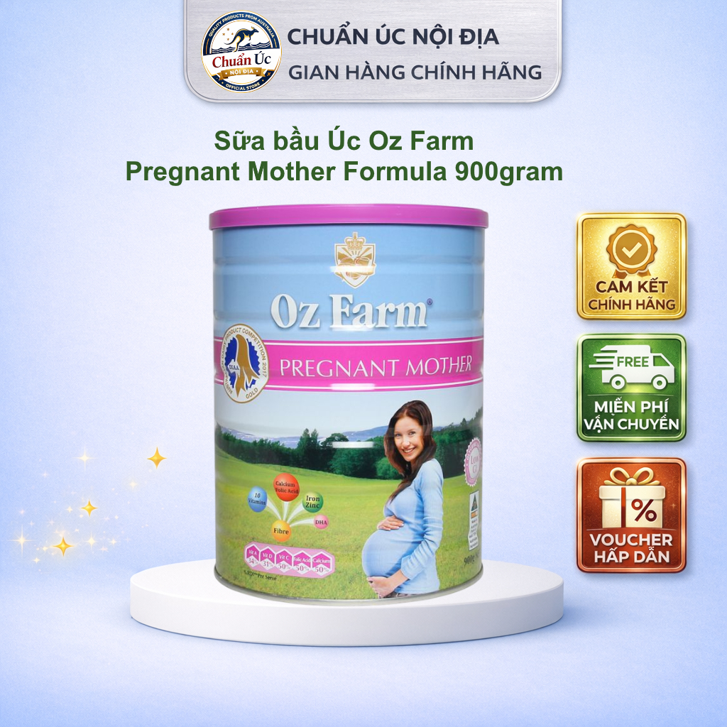 [NHẬP KHẨU TEM PHỤ] Sữa bầu Oz Farm Pregnant Mother Formula 900gram