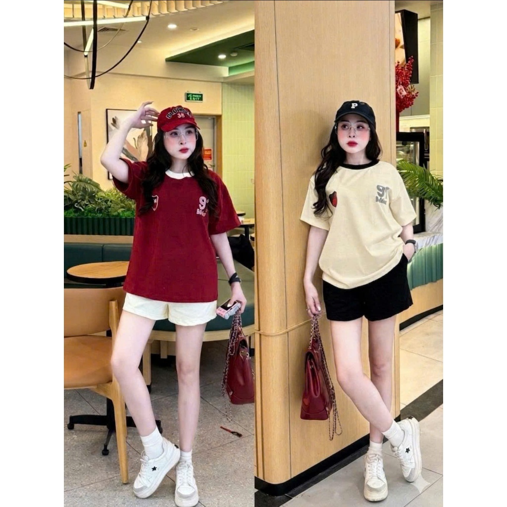 Set Bộ Nữ Phối Cổ In Ngực Form Rộng Chất Vải Cotton 4 Chiều Mềm Mịn, Thoáng Mát B91 | BigBuy360 - bigbuy360.vn