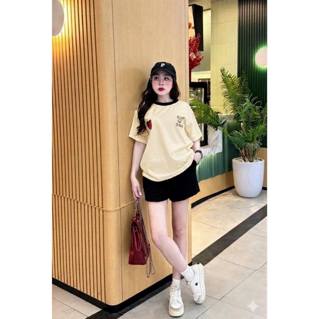 Set Bộ Nữ Phối Cổ In Ngực Form Rộng Chất Vải Cotton 4 Chiều Mềm Mịn, Thoáng Mát B91 | BigBuy360 - bigbuy360.vn