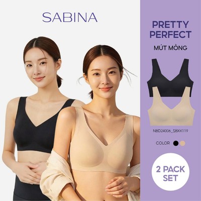 Combo 2 Áo Lót Không Viền May Kèm Mút Rời Mỏng Màu Trơn Perfect Bra By Sabina NBD24006 (Tương tự SBXK119)