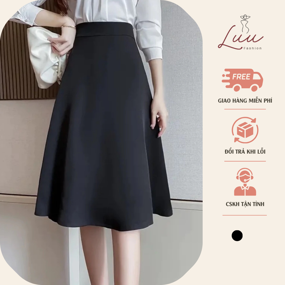 Chân váy xòe 62cm kèm 2 túi thật bên sườn chất VITEX - Luu fashion