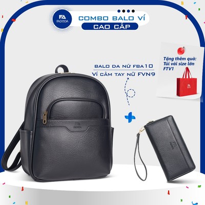 Combo Balo unisex và Ví cầm tay nữ cao cấp FA DO DA FBA10 và FVN09